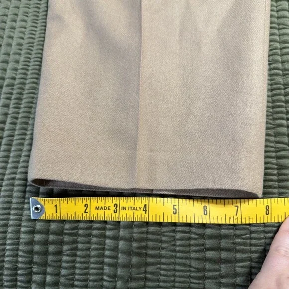 Sag Harbor Vintage Camel Brown 100% Wool High Rise Pleated Pants Size 14p petite - Picture 7 of 11
